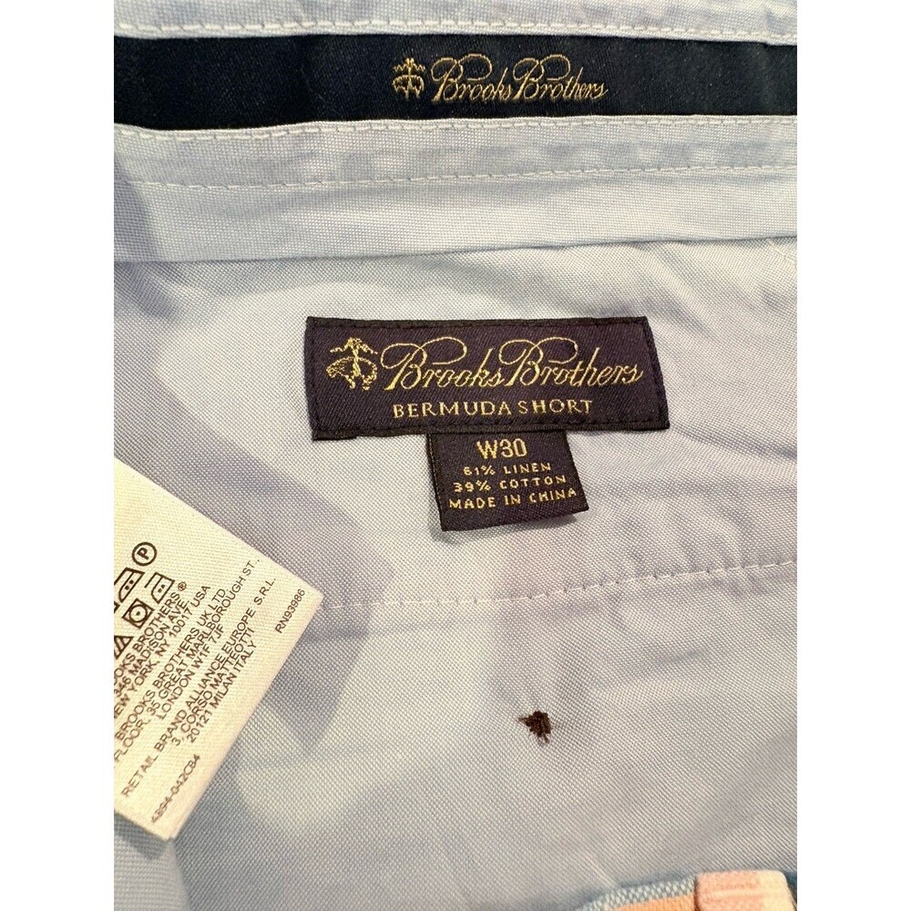 Brooks Brothers Bermuda Shorts Men’s 30 Multicolor Plaid Baird McNutt Linen - Picture 5 of 7